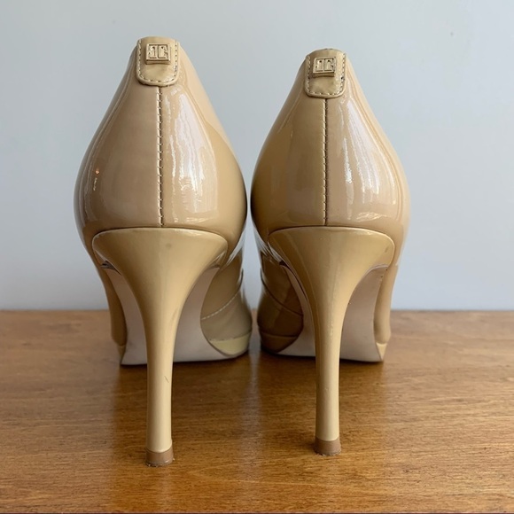 Ivanka TRUMP Nude Neutral Platform Stiletto Heel Leather Patent Pump - Picture 5 of 16